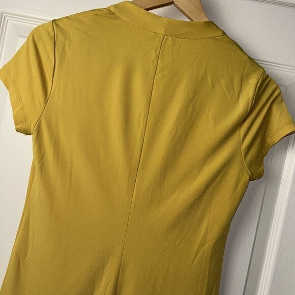 Carmen Mustard Yellow Short Sleeve Square Neck Pullover Blouse Size Small - Picture 6 of 8